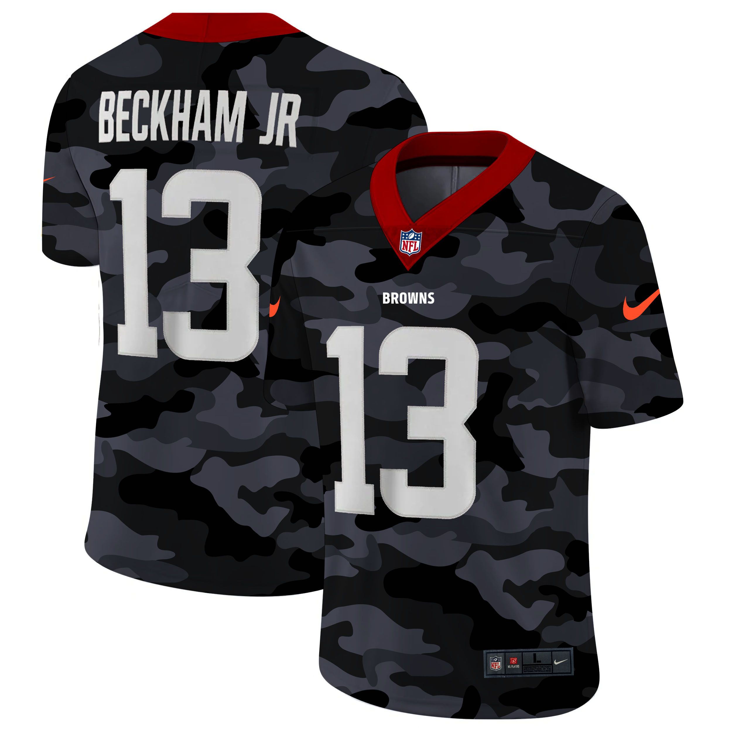 Men Cleveland Browns #13 Beckham jr 2020 Nike Camo Salute to Service Limited NFL Jerseys->cleveland browns->NFL Jersey